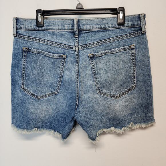 Banana Republic High Rise Cutoff Denim Shorts Size 31 (32-34") Distressed Ripped - Picture 2 of 9